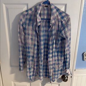 Plaid Button-Up Shirt